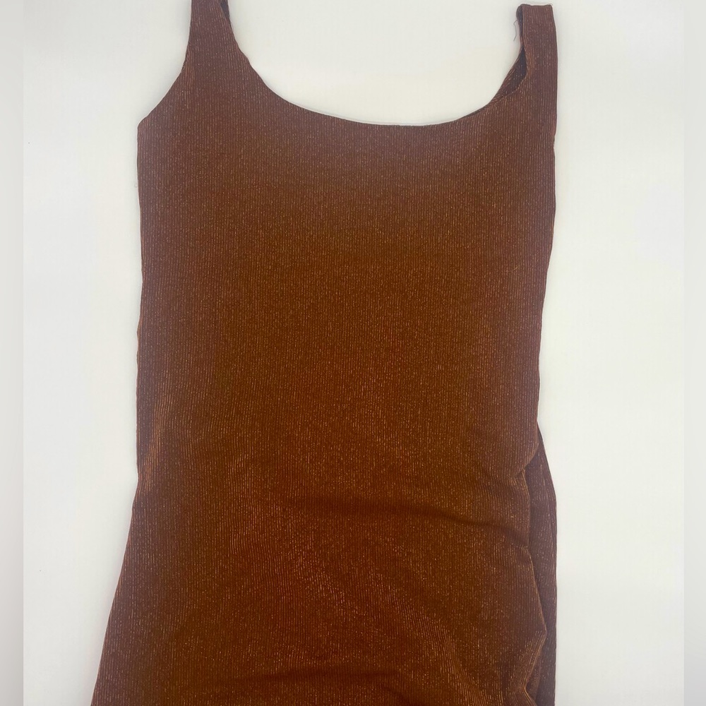 Handmade Plus size Brown Shimmer Thread LongDress
